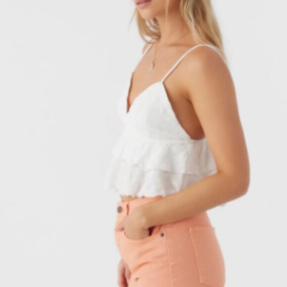 O'NEILL CHLOEY TEXTURED KNIT TIERED TANK TOP NWT - Picture 4 of 8